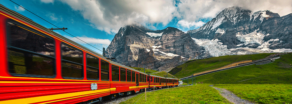 A passenger train, representative of the Interrail.EU usability study.