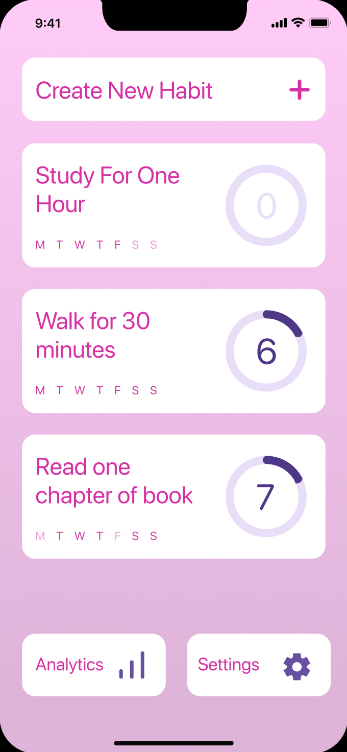 Home-screen mockup for the InSitu habit-tracking app.